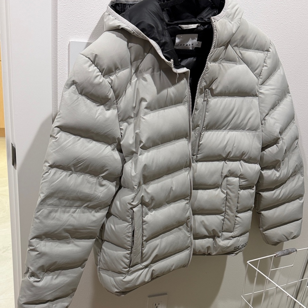 Topman Light Gray Puffer Jacket